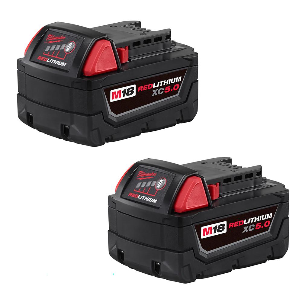 M18™ REDLITHIUM™ XC 5.0Ah Extended Capacity Battery Pack (2 Piece)<span class=' ItemWarning' style='display:block;'>Item is usually in stock, but we&#39;ll be in touch if there&#39;s a problem<br /></span>