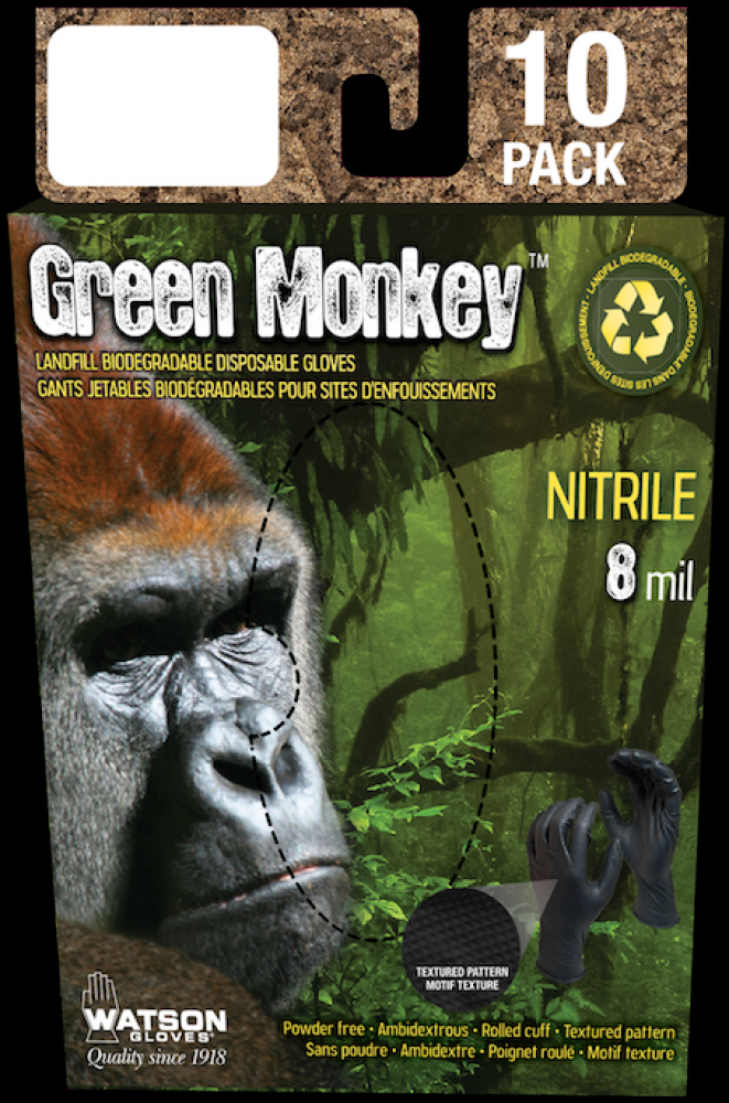 GREEN MONKEY 10 PK, 8 MIL, 11&#34; BLK - XXLARGE<span class=' ItemWarning' style='display:block;'>Item is usually in stock, but we&#39;ll be in touch if there&#39;s a problem<br /></span>