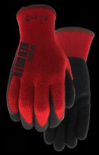Watson Gloves 320I-L - RED HOT 10GG ACRYLIC WINTER LINED SANDY FOAM LATEX PALM - L