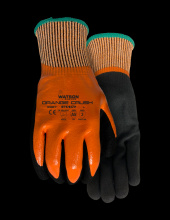 Watson Gloves 387-L - STEALTH ORANGE CRUSH A5 18GG FULLDIP SANDY NITRILE COATED - L
