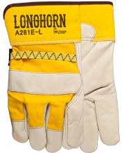 Watson Gloves A281E-L - LONGHORN FULL GRAIN LEATHER COMBO - LARGE
