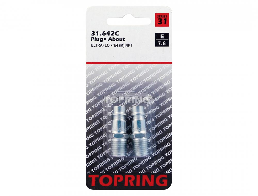 Ultraflo 7.8 mm Steel Coupler Plug 1/4 (M) NPT (2-Pack)<span class=' ItemWarning' style='display:block;'>Item is usually in stock, but we&#39;ll be in touch if there&#39;s a problem<br /></span>