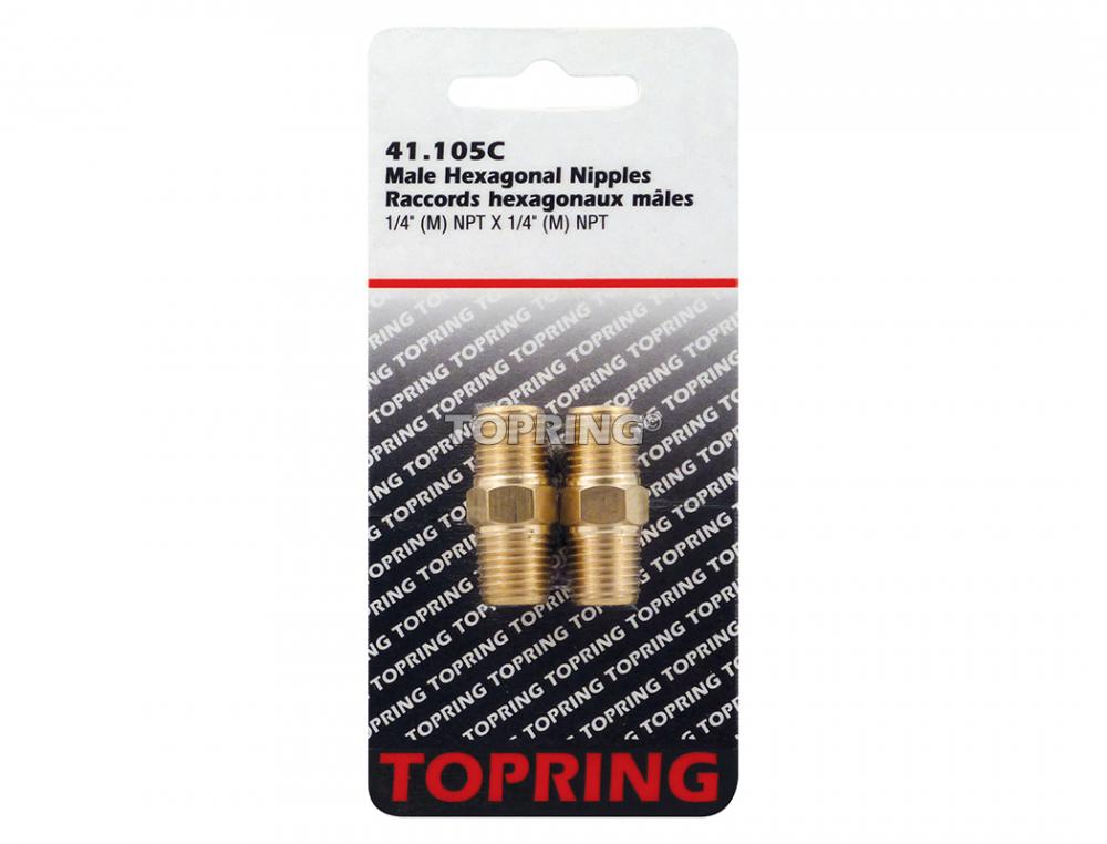 Brass Hexagonal Union 1/4 (M) NPT (2-Pack)<span class=' ItemWarning' style='display:block;'>Item is usually in stock, but we&#39;ll be in touch if there&#39;s a problem<br /></span>