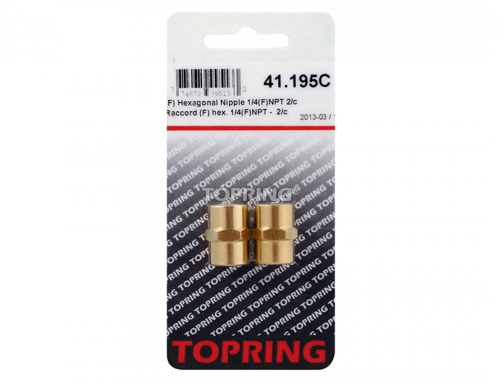 Brass Hexagonal Union 1/4 (F) NPT<span class=' ItemWarning' style='display:block;'>Item is usually in stock, but we&#39;ll be in touch if there&#39;s a problem<br /></span>