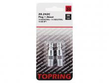 Topring 20.242C - 1/4 Industrial Steel Coupler Plug 1/4 (M) NPT (2-Pack)