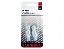 Topring 25.242C - 3/8 Truflate Steel Coupler Plug 1/4 (M) NPT (2-Pack)