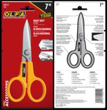 OLFA 9766 - SCS-2 Stainless-Steel Serrated-Edge Scissors, 7-In