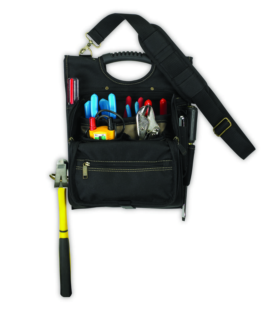 ZIPPERED PROFESSIONAL ELECTRICIAN&#39;S TOOL POUCH - 21 POCKETS<span class=' ItemWarning' style='display:block;'>Item is usually in stock, but we&#39;ll be in touch if there&#39;s a problem<br /></span>