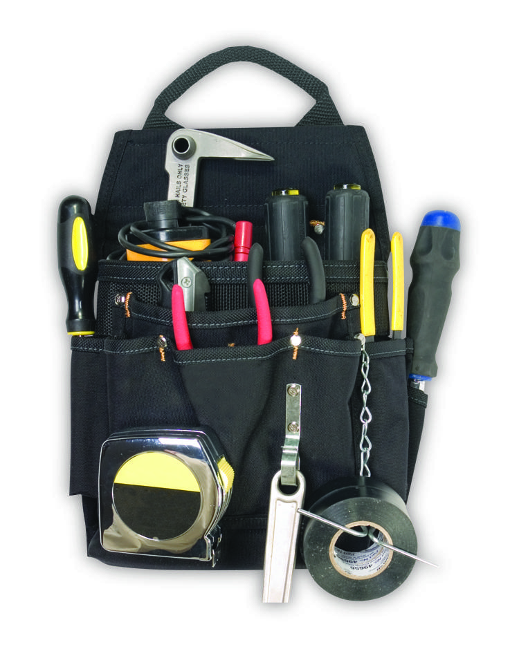 PROFESSIONAL ELECTRICIAN&#39;S POUCH - 12 POCKETS<span class=' ItemWarning' style='display:block;'>Item is usually in stock, but we&#39;ll be in touch if there&#39;s a problem<br /></span>