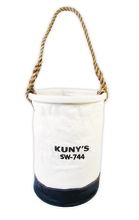 Kunys Leather SW744 - LEATHER BOTTOM CANVAS BUCKET - 150LBS LOAD RATING