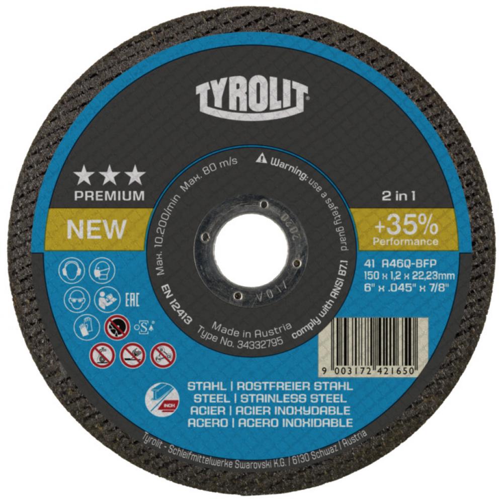 Premium - 2in1 Thin Cut Wheel  6&#34;x.060x7/8&#34; Type 1 Steel\Stainless<span class=' ItemWarning' style='display:block;'>Item is usually in stock, but we&#39;ll be in touch if there&#39;s a problem<br /></span>
