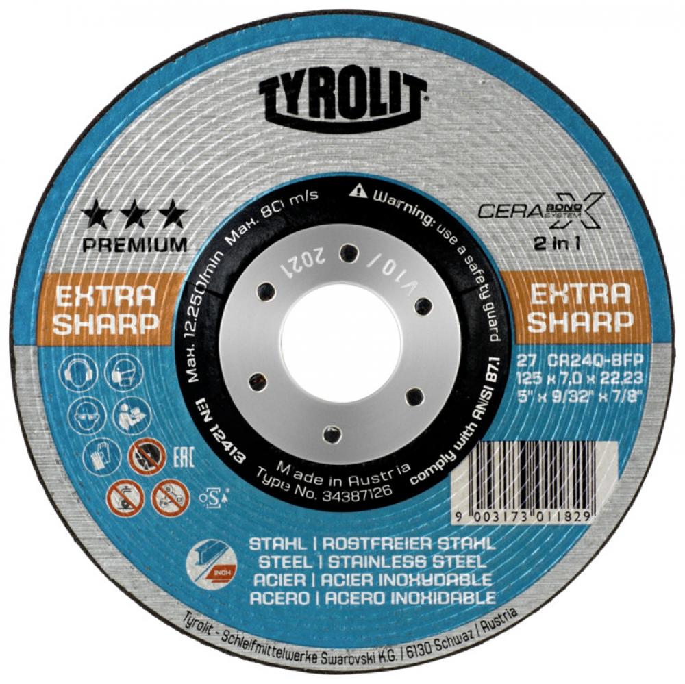 Premium Grinding Wheel 5&#34;x9/32&#34;x7/8&#34; Type 27 CA24Q Cerabond X S\SS<span class=' ItemWarning' style='display:block;'>Item is usually in stock, but we&#39;ll be in touch if there&#39;s a problem<br /></span>