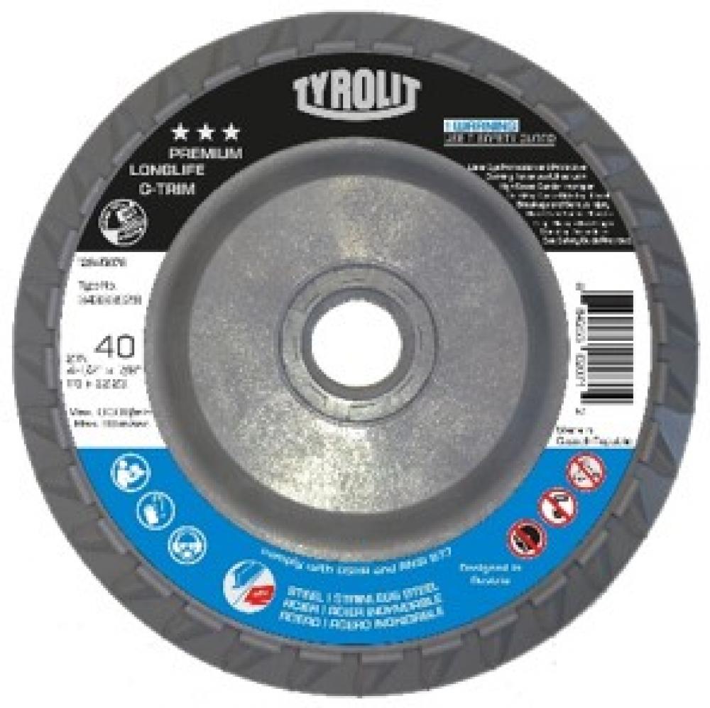 Premium Flap Disc-Plastic Backed-C-Trim 5&#34;x5/8&#34;-11 TYPE 27 ZA 40<span class=' ItemWarning' style='display:block;'>Item is usually in stock, but we&#39;ll be in touch if there&#39;s a problem<br /></span>