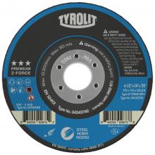 Tyrolit 34344122 - Premium - Z-Force Grinding Wheel 6"x1/4"x7/8" Type 27 ZA24R Z-FORCE Steel