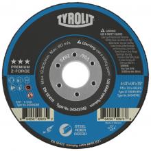 Tyrolit 34344122 - Premium - Z-Force Grinding Wheel 6"x1/4"x7/8" Type 27 ZA24R Z-FORCE Steel