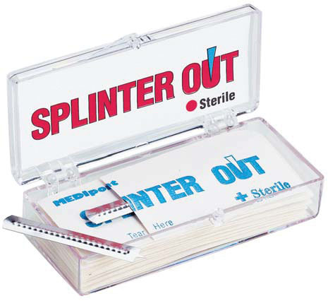 SPLINTER OUT, SPLINTER REMOVAL TOOL, BOX OF 20<span class=' ItemWarning' style='display:block;'>Item is usually in stock, but we&#39;ll be in touch if there&#39;s a problem<br /></span>