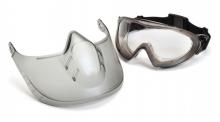 Pyramex Safety GG504TSHIELD - Capstone - Direct/Indirect-Gray Frame/Clear Anti-Fog Lens woth faceshield attachment