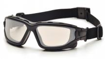 Pyramex Safety SB7080SDT - I-Force - Black Strap-Temples/Indoor/Outdoor Mirror Anti-Fog Lens