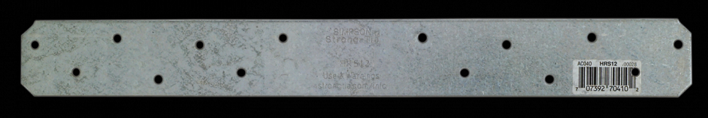 HRS 12 in. 12-Gauge Galvanized Heavy Strap Tie<span class=' ItemWarning' style='display:block;'>Item is usually in stock, but we&#39;ll be in touch if there&#39;s a problem<br /></span>