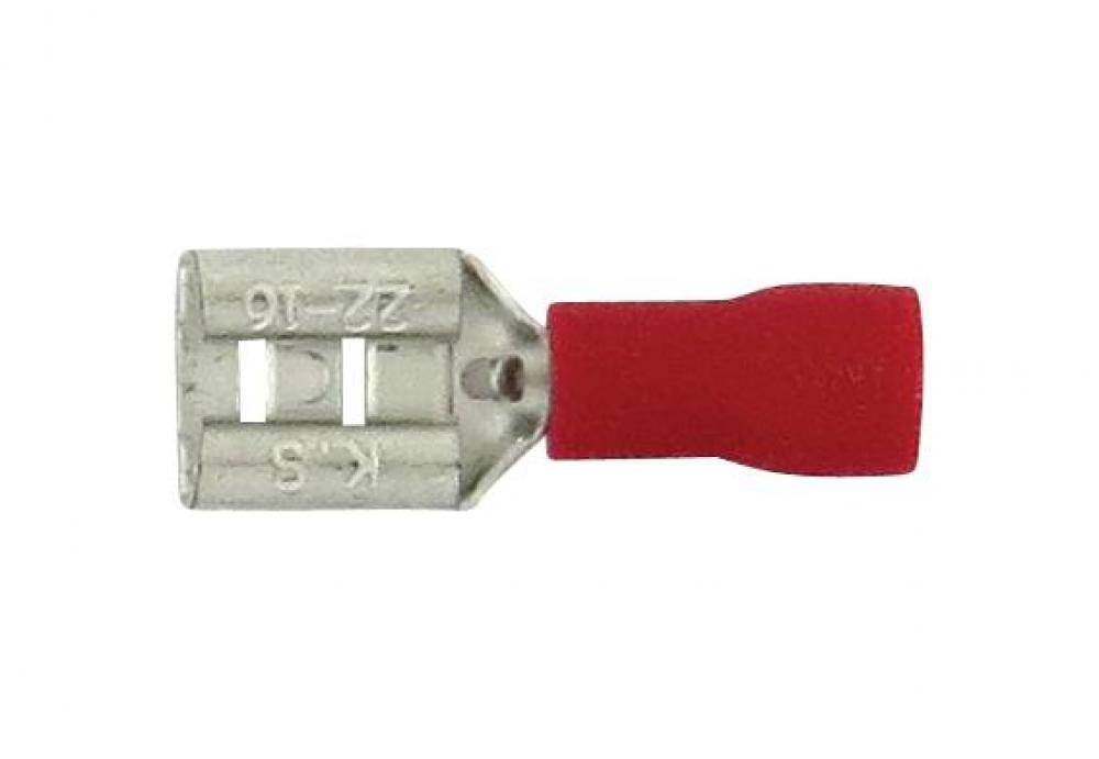 KSPEC FEM SLIDE 22-18GA .250x.032 PVC RED 100PK<span class=' ItemWarning' style='display:block;'>Item is usually in stock, but we&#39;ll be in touch if there&#39;s a problem<br /></span>