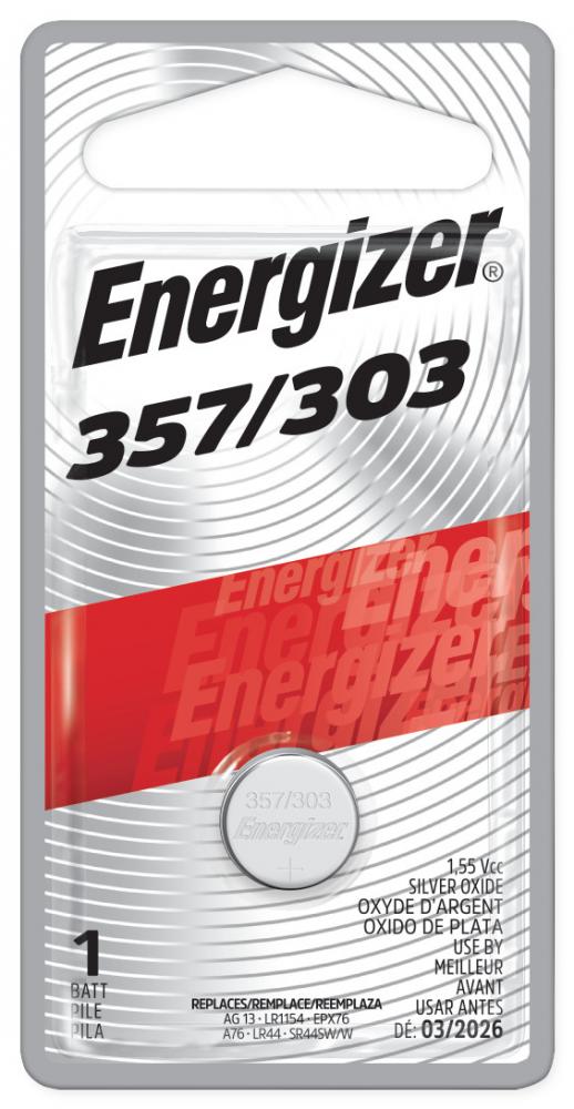Energizer 357/303 Batteries (1 Pack), 1.5V Silver Oxide Button Cell Batteries<span class=' ItemWarning' style='display:block;'>Item is usually in stock, but we&#39;ll be in touch if there&#39;s a problem<br /></span>