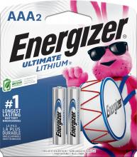 Energizer L92BP-2 - Energizer Ultimate Lithium AAA Batteries (2 Pack), Lithium Triple A Batteries