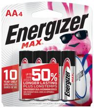 Energizer E91BP-4 - Energizer MAX AA Batteries (4 Pack), Double A Alkaline Batteries
