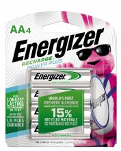 Energizer NH15BP-4 - Energizer Power Plus Rechargeable AA Batteries (4 Pack), Double A Batteries