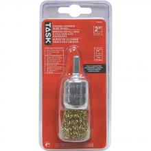 Task Tools T25635 - 1" Coarse Brass Coated Steel Crimp End Brush