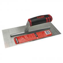 Task Tools T33545 - 11" x 4-1/2" Curved High Carbon Steel Finishing Trowel with FlexFit Grip
