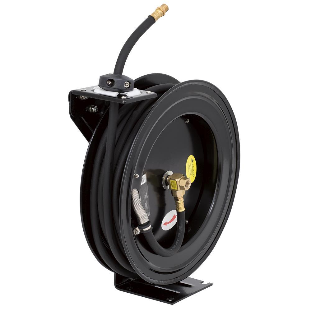 3/8&#34; x 50&#39; Retractable Air Hose Reel - Metal<span class=' ItemWarning' style='display:block;'>Item is usually in stock, but we&#39;ll be in touch if there&#39;s a problem<br /></span>