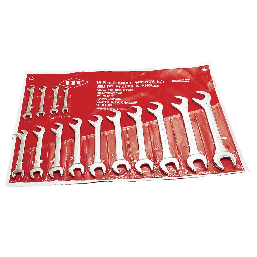 14 PC SAE Angle Wrench Set - 60° & 15°<span class=' ItemWarning' style='display:block;'>Item is usually in stock, but we&#39;ll be in touch if there&#39;s a problem<br /></span>