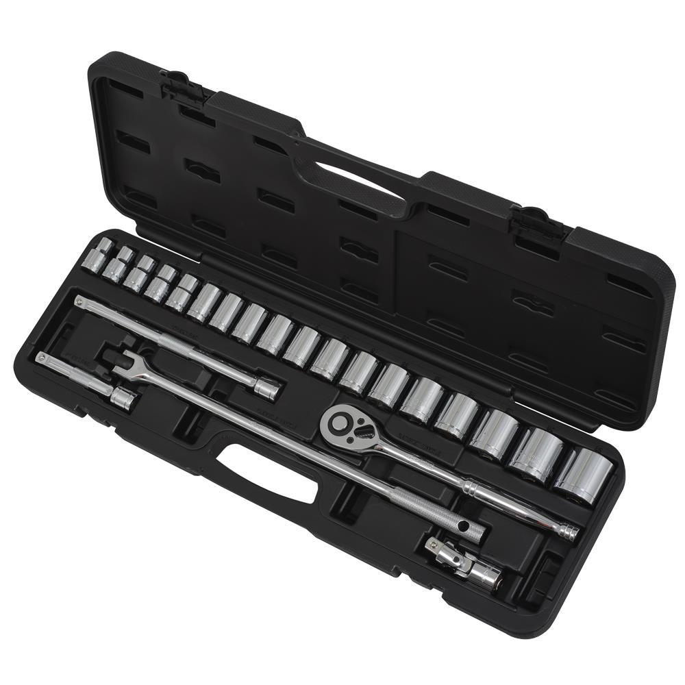 24 PC 1/2&#34; Drive Metric Socket Set<span class=' ItemWarning' style='display:block;'>Item is usually in stock, but we&#39;ll be in touch if there&#39;s a problem<br /></span>