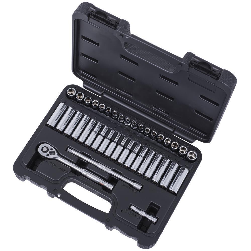 40 PC 1/4&#34; Drive SAE / Metric Socket Set<span class=' ItemWarning' style='display:block;'>Item is usually in stock, but we&#39;ll be in touch if there&#39;s a problem<br /></span>