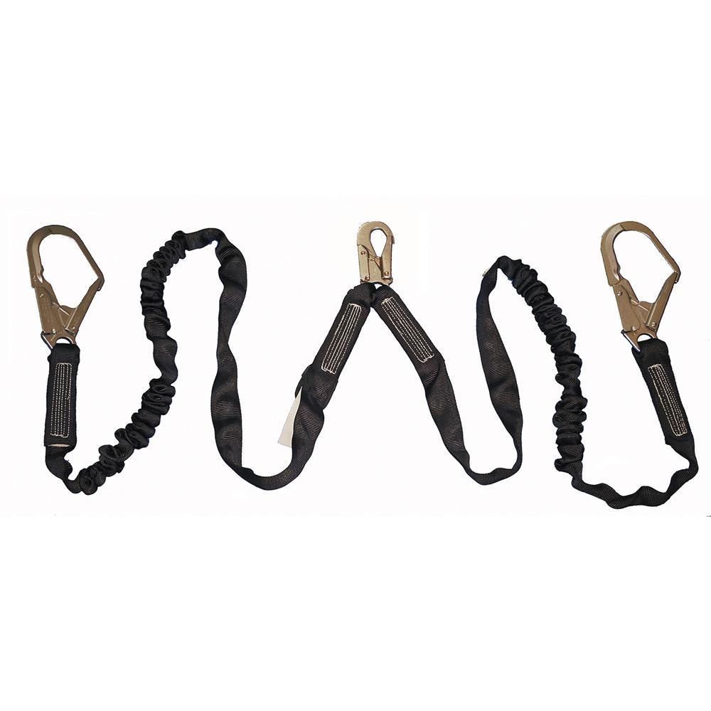 Shock Absorbing Lanyard - POY - Twin Leg - Snap & Form Hooks - 4&#39; (1.2 m)<span class='Notice ItemWarning' style='display:block;'>Item has been discontinued<br /></span>