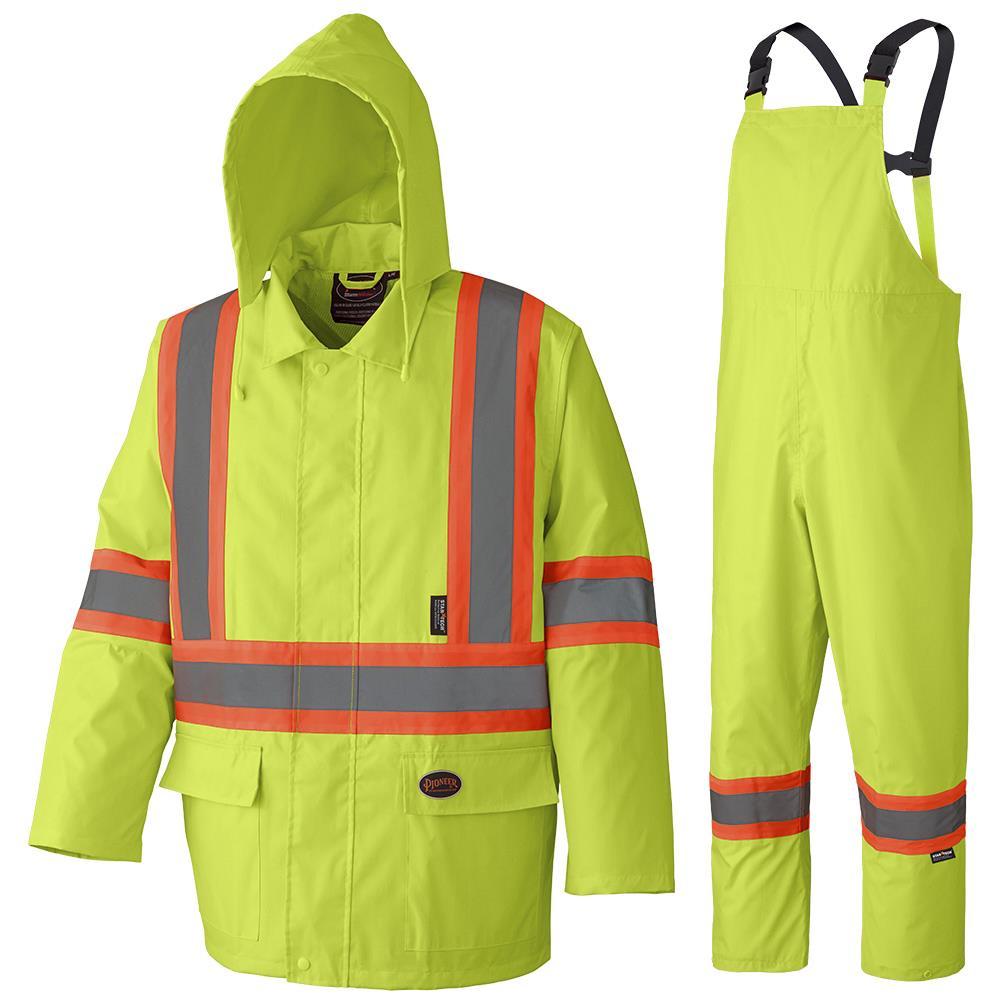 Hi-Vis Waterproof Safety Rain Suits<span class=' ItemWarning' style='display:block;'>Item is usually in stock, but we&#39;ll be in touch if there&#39;s a problem<br /></span>