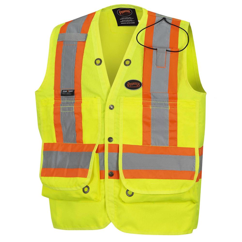 Hi-Viz Yellow/Green Surveyor&#39;s Safety Vest - M<span class=' ItemWarning' style='display:block;'>Item is usually in stock, but we&#39;ll be in touch if there&#39;s a problem<br /></span>