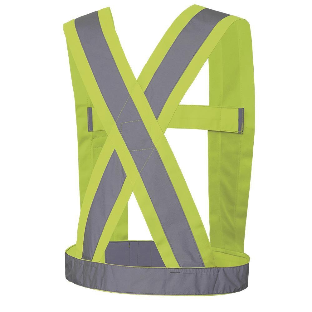 Hi-Viz Yellow/Green CSA 4&#34; Wide Adjustable Safety Sash - O/S<span class=' ItemWarning' style='display:block;'>Item is usually in stock, but we&#39;ll be in touch if there&#39;s a problem<br /></span>