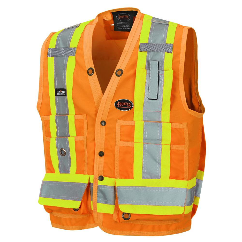 Hi-Viz Surveyor&#39;s Safety Vest - Hi-Viz Orange - XL<span class=' ItemWarning' style='display:block;'>Item is usually in stock, but we&#39;ll be in touch if there&#39;s a problem<br /></span>