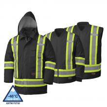 Pioneer V1120470-M - Black Hi-Viz 100% Waterproof 7-in-1 Parka - M