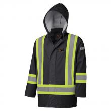Pioneer V3520170-L - FR Waterproof Hi-Vis Safety Jackets - Detachable Hood
