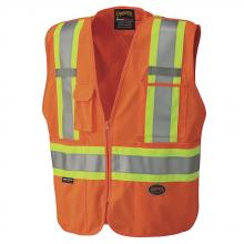 Pioneer V1021150-L - Tear-Away Safety Mesh Back Vest - Hi-Viz Orange - L