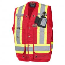 Pioneer V1010510-3XL - CSA Surveyor's/Supervisor's Vest - 600D PU-Coated Oxford Polyester - Red - 3XL