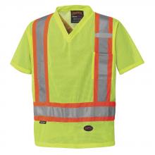 Pioneer V1050360-M - Hi-Viz Safety T-Shirts - Polyester Mesh - Chest Pocket - Yellow - M