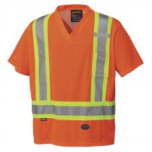 Pioneer V1050350-5XL - Hi-Viz Safety T-Shirts - Polyester Mesh - Chest Pocket - Orange - 5XL