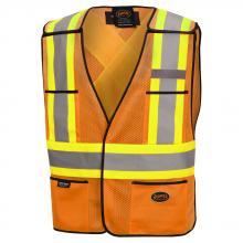 Pioneer V1020750-O/S - Hi-Viz Safety Tear-Away Vest - Poly Mesh - Hi-Viz Orange - O/S