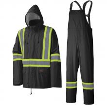 Pioneer V1080170-2XL - Waterproof Lightweight Safety Rain Suit - Black - 2XL
