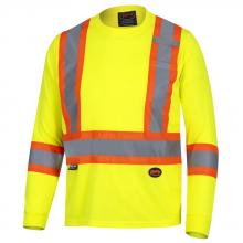 Pioneer V1051260-S - Hi-Viz Bird's-Eye Long-Sleeved Safety Shirt - Hi-Viz Yellow/Green - S