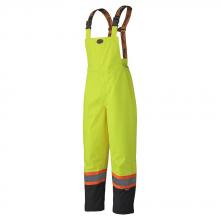 Pioneer V1200460-3XL - Hi-Vis Waterproof Safety Bib Pants - 300D Ripstop PU Coated Polyester - Lined