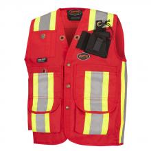 Pioneer V1010710-2XL - Surveyor's/Supervisor's Vest - 600D PU-Coated Oxford Polyester – Red – 2XL